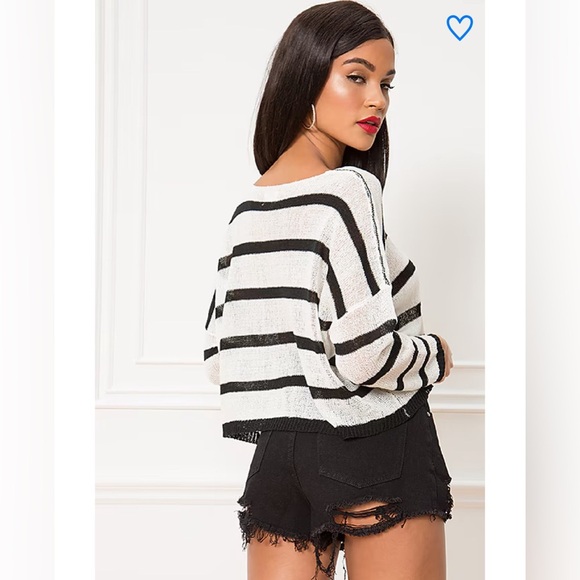 NEW Superdown Striped Sweater BROWN - Picture 2 of 9